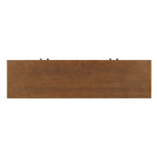 Modern Scandinavian 4 Door Sideboard Storage Cabinet With Adjustable Shelves - Brown / Gold