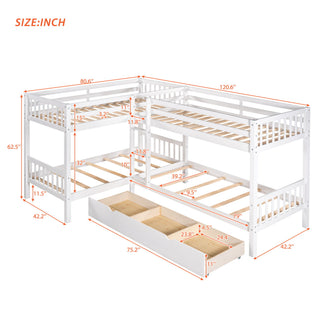 L Shaped Bunk Bed With Drawers