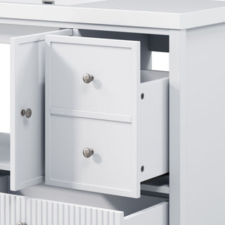 Bathroom Vanity With Separate Sink, Soft Close Doors And 4 Drawers