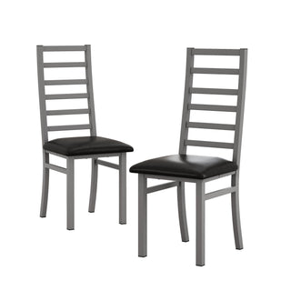 Metal Dining Chairs With Steel Legg, High Back Armless Design