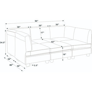 Upholstered Modular Sectional - Black