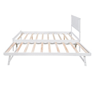 Platform Bed With Adjustable Trundle