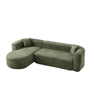 L - Shape Boneless Cloud Couch With 2 Throw Pillows For Living Room