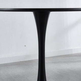 Table Mid-Century Dining Table For 4-6 People With Round Table Top, Pedestal Dining Table, End Table Leisure Coffee Table