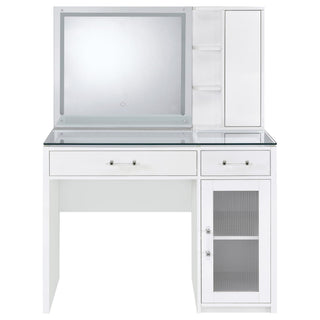 Kerr - 2 Drawer Makeup Vanity Table With Mirror And Stool