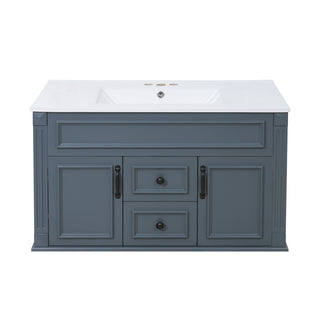 French Simple Style Wall Mounted Bathroom Cabinet With Sink