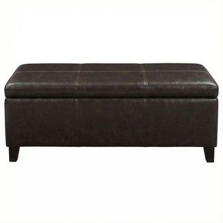 Rectangle Storage Ottoman Bench For Living Room - Brown
