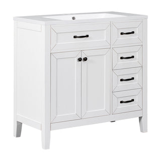 Modern Bathroom Vanity With Sink, Freestanding With Drawers And Doors