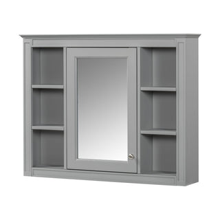 Bathroom Vanity With Mirror Cabinet, Single Sink With 2 Soft Closing Doors And 4 Drawers