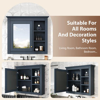 Wall Mounted Medicine Cabinet With Mirror And 3 Open Shelves