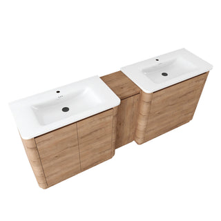 Soft Close Door Freestanding Bathroom Vanity With Sink, 1 Small Storage Cabinet