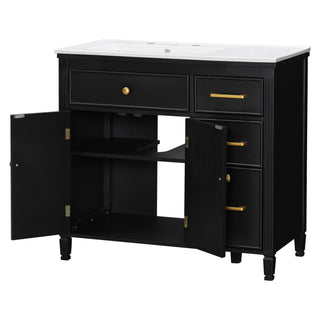 Bathroom Vanity With Sink Top, 3 Soft Closing Drawers