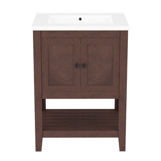Modern Bathroom Vanity With Sink And Open Shelf