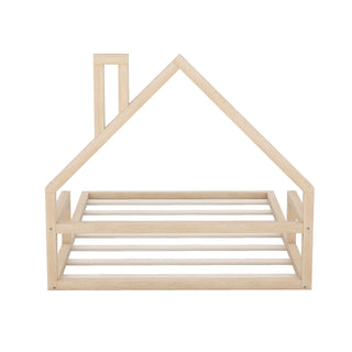 Elegant Floor Bed With House Shaped Headboard