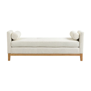 Upholstered End Of Bed Bench With Arms & 2 Bolsters For Bedroom