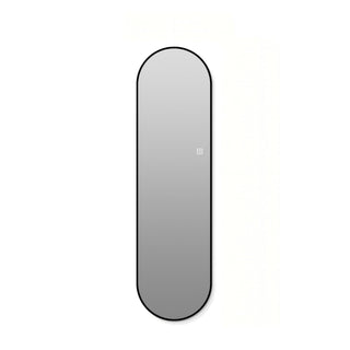 Capsule Shaped Dimmable LED Full Length Wall Mirror With Frame - Silver