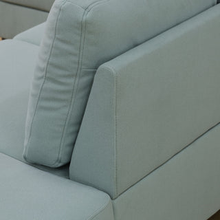 L - Shaped Sectional Sofa With Left Chaise & Ottoman - Pale Green