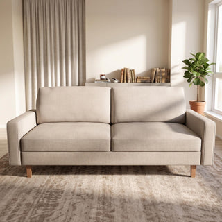 Couch, 3 Seat Sofa With Removable Cushion - Beige