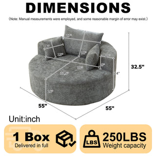 Single Sofa, Sleeper Chair For Living Room - Gray