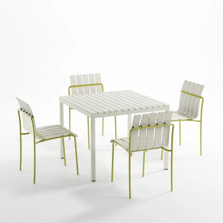4 Piece Set Of Modern Color Block Designed Single Chairs