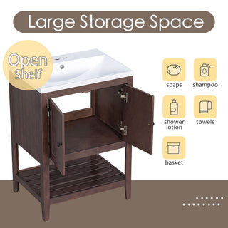 Modern Bathroom Vanity With Sink And Open Shelf