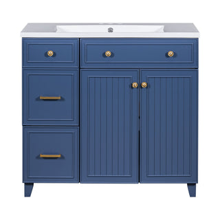 Bathroom Vanity With Sink, Soft Close Doors, Adjustable Shelves