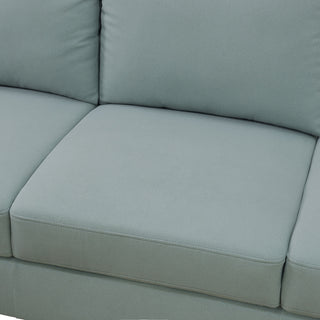 L - Shaped Sectional Sofa With Left Chaise & Ottoman - Pale Green