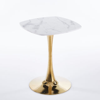 Square Tulip Dining Table For 2 - 4 People - Golden / White