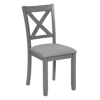 5 Piece Dining Table Set With 4 Chairs For Kitchen - Gray