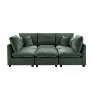 Modern Sectional Sofa U-Shaped With Movable Ottoman Storage Armrests And USB Ports