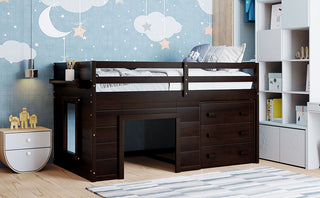 Loft Bed With Cabinet And Shelf