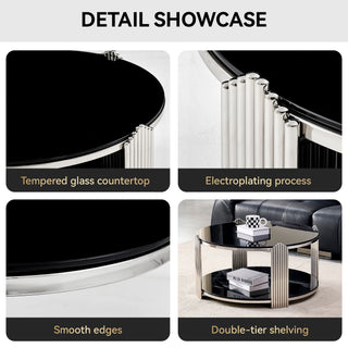 Round Table With Double Layer Storage