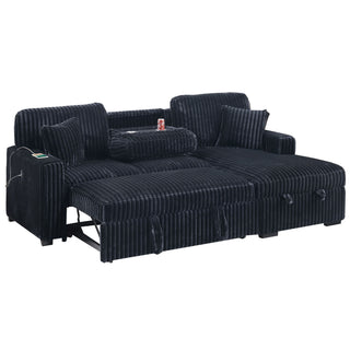 Convertible Sectional Upholstered Sleeper Sofa With Storage Chaise
