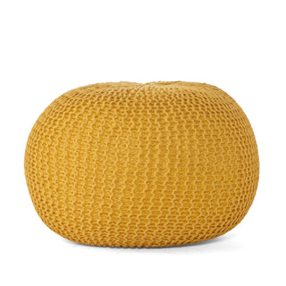Bordeaux - Knitted Round Pouf, Versatile Ottoman And Floor Cushion
