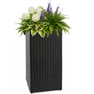 Solhome - Square Planter Box For Patio - Black