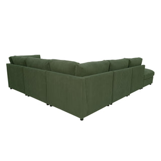 Reversible Modular Sectional & Custom Configuration And Premium Upholstery - Dark Green