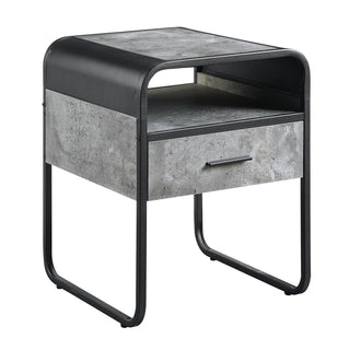 Raziela - End Table With Drawer - Black / Gray