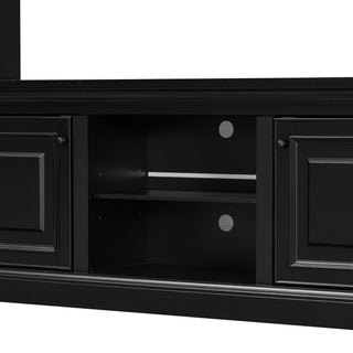 TV Stand With Hutch, Large Entertainment Center With Adjustable Shelves