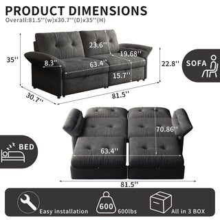 Sofa Bed, 2 In 1 Design For Living Rooms