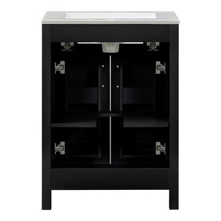 Bathroom Vanity Combo With Ceramic Sink, Luxurious Space-Saving Vanity, 2 Soft Close Doors