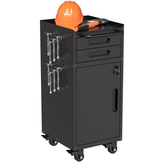 Rolling Tool Cabinet Heavy Duty Garage Storage With Lockable Doors & Drawers