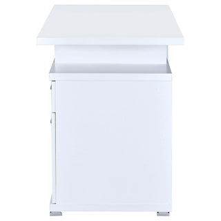2 Drawer Reversible Office Desk With Modular Design - White