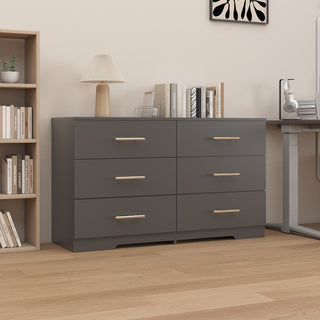 Large 6 Drawers Chest Of Drawer Dressers Table With Handle