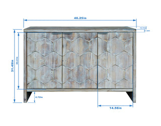 Accent Cabinet Farmhouse Style 4 Door Wooden Cabinet Sideboard Buffet Server Cabinet Storage Cabinet, For Living Room, Entryway, Hallway, Office, Kitchen And Dining Room