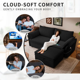 2 In 1 Convertible Sofa Bed, Multi Functional Living Room Furniture