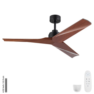 Ceiling Fan Without Light, DC Motor, No Light, Quiet Reversible Ceiling Fan For Living Room - Black