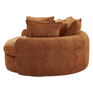 Modern Round Chaise Sofa With 8 Throw Pillows