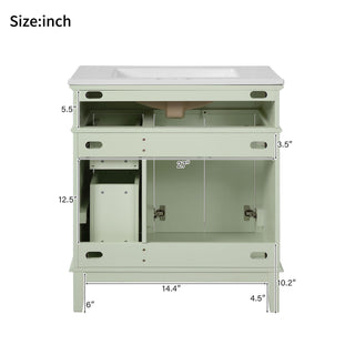 Modern Bathroom Vanity With Ceramic Sink, Soft Close Storage Cabinet