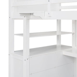 Loft Bed With Drawers With Desk And Shelves