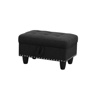 L - Shaped 3 Piece Sectional Sofa With Chaise, Storage Ottoman & Cup Holders
